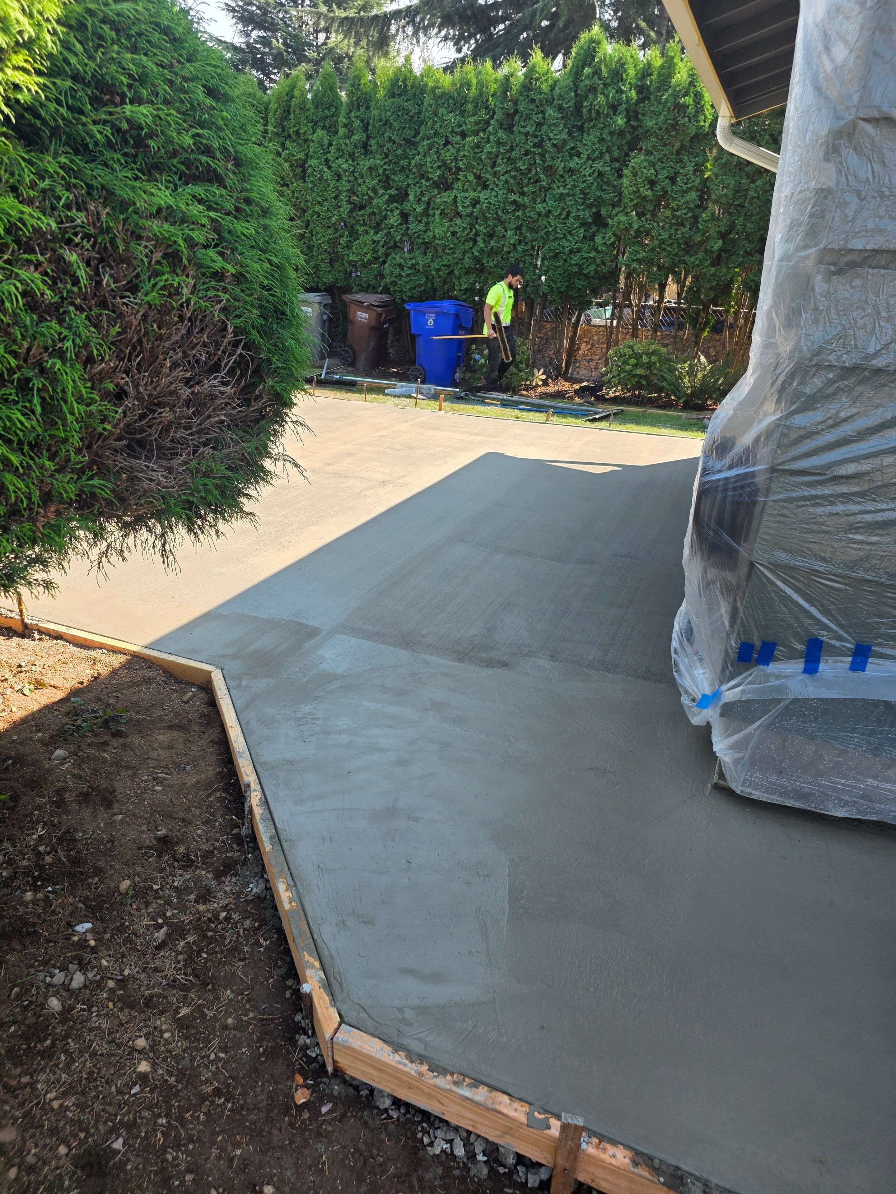 Completed residential concrete driveway replacement Portland Oregon