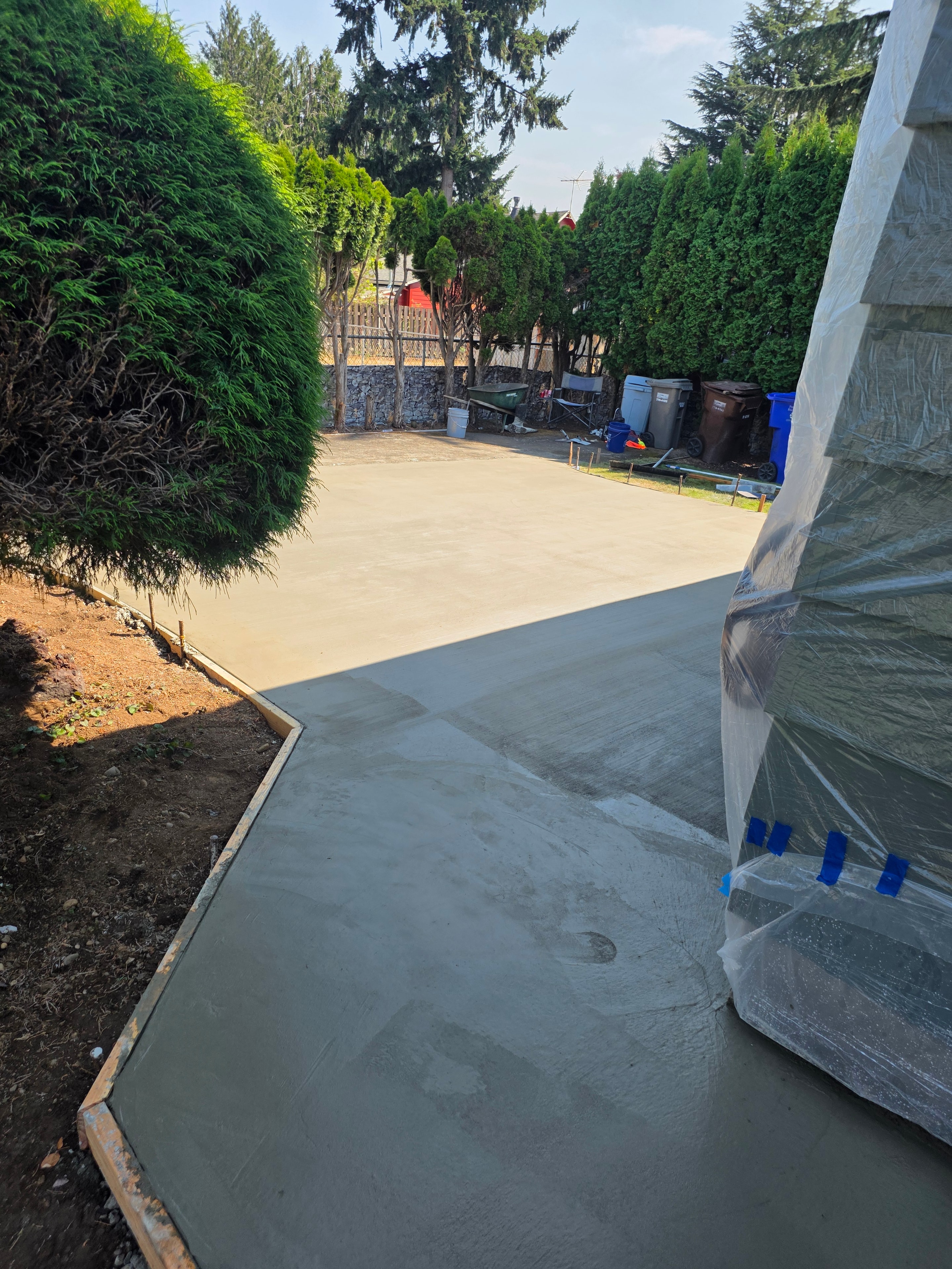 Clean finished concrete driveway ready for use